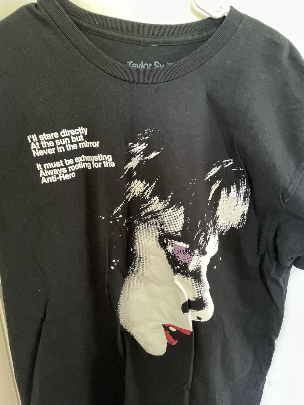Taylor Swift AntiHero Black Graphic Tee with Face Print